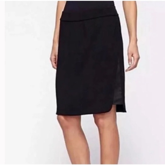 Eileen Fisher Dresses & Skirts - EILEEN FISHER TROPICAL SUITING SILK PANEL BLACK SKIRT SIZE XL